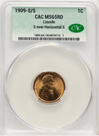 1909-S/S 1C S/Horizont RD Lincoln Cent CACG MS65