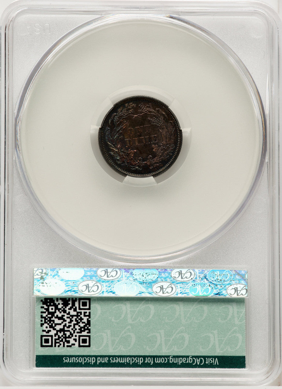 1860 10C Proof Seated Dime CACG PR65