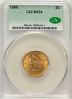 1899 $5 Liberty Half Eagle CACG MS64