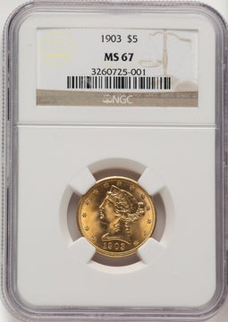 1903 $5 Liberty Half Eagle NGC MS67