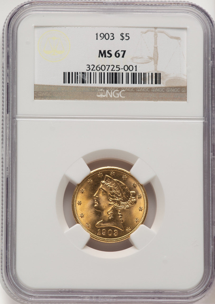 1903 $5 Liberty Half Eagle NGC MS67