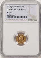 1903 G$1 JEFF Commemorative Gold NGC MS67 (774274001)