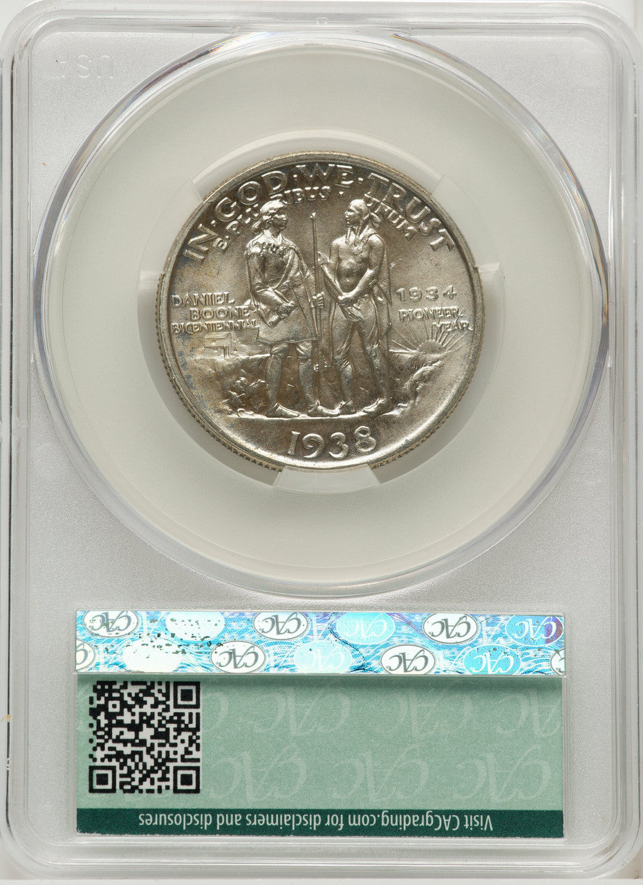1938 50C Boone Commemorative Silver CACG MS67