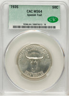 1935 50C Spanish Trail Commemorative Silver CACG MS64
