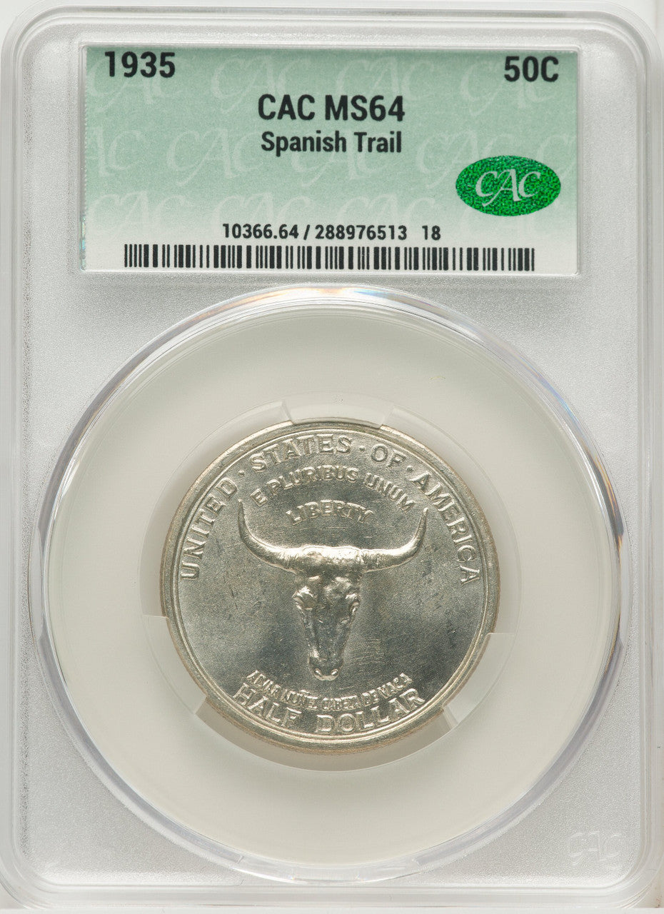 1935 50C Spanish Trail Commemorative Silver CACG MS64