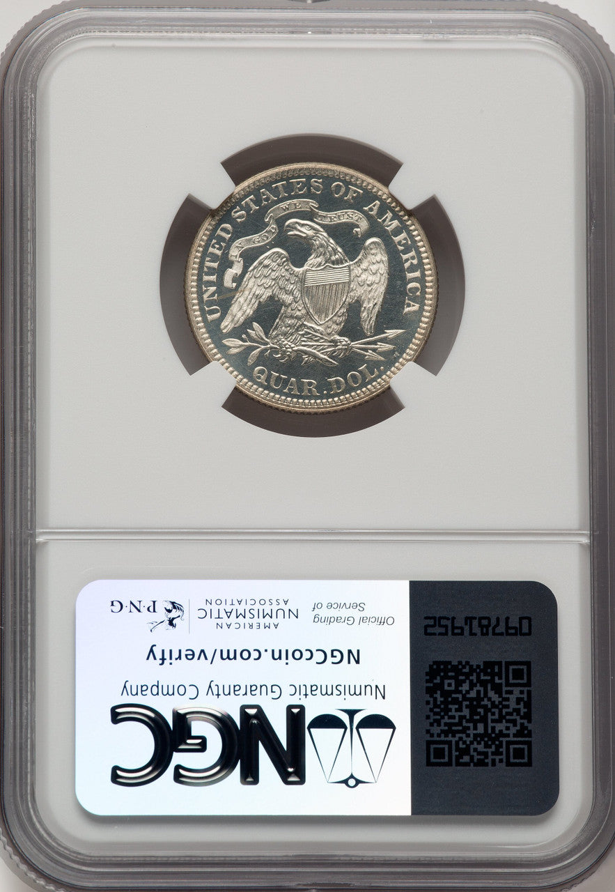 1877 25C CA Proof Seated Quarter NGC PR66