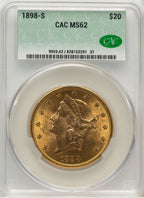 1898-S $20 Liberty Double Eagle CACG MS62 (520689016)