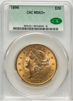 1899 $20 CACG Plus Liberty Double Eagle CACG MS62+