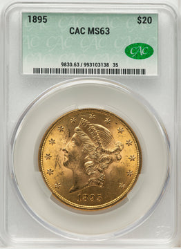 1895 $20 Liberty Double Eagle CACG MS63