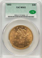 1893 $20 Liberty Double Eagle CACG MS62