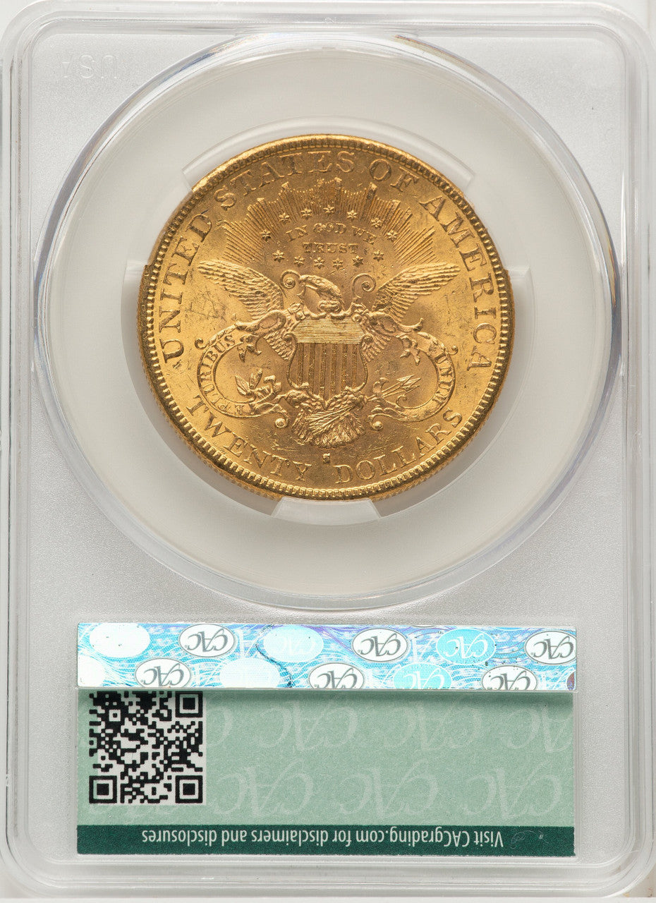 1892-S $20 Liberty Double Eagle CACG MS62 (773481056)