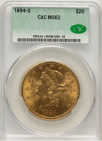 1894-S $20 Mike Castle Liberty Double Eagle CACG MS62