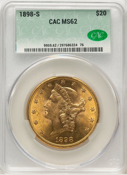 1898-S $20 Liberty Double Eagle CACG MS62 (572261037)