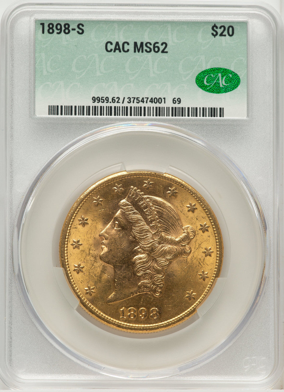 1898-S $20 Liberty Double Eagle CACG MS62 (177262305)