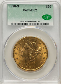1898-S $20 Liberty Double Eagle CACG MS62 (771611014)