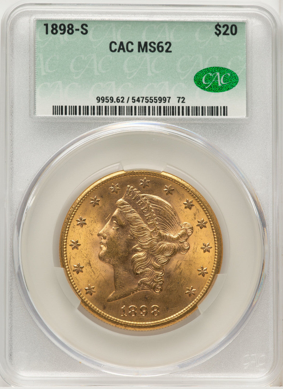 1898-S $20 Liberty Double Eagle CACG MS62 (171433008)