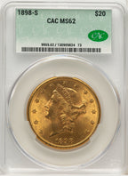 1898-S $20 Liberty Double Eagle CACG MS62 (171433009)