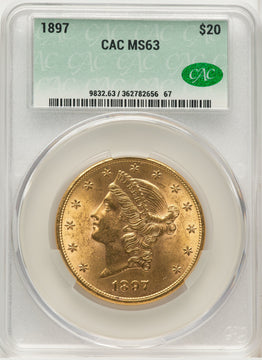1897 $20 Liberty Double Eagle CACG MS63 (572280014)