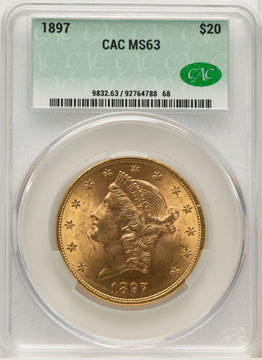 1897 $20 Liberty Double Eagle CACG MS63