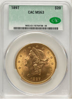 1897 $20 Liberty Double Eagle CACG MS63