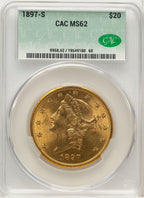 1897-S $20 Liberty Double Eagle CACG MS62 (772029021)