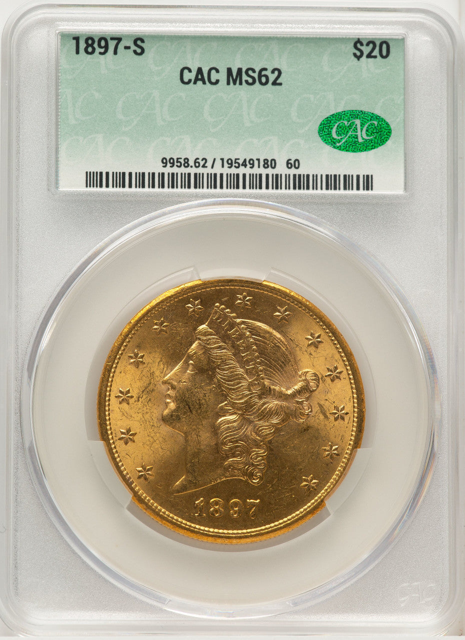 1897-S $20 Liberty Double Eagle CACG MS62 (772029021)