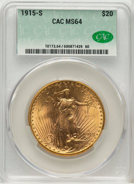 1915-S $20 Saint-Gaudens Double Eagle CACG MS64 (572216180)