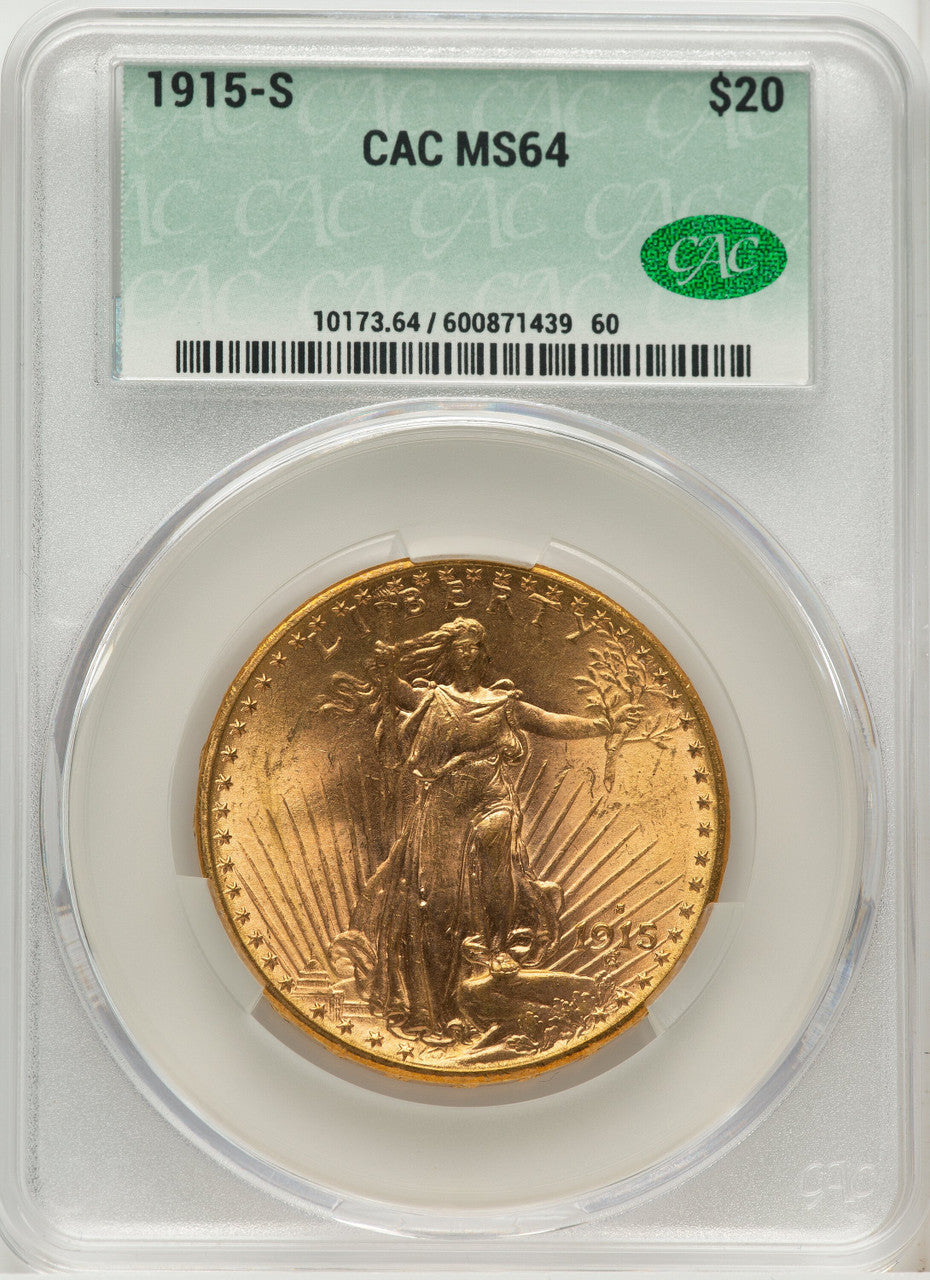 1915-S $20 Saint-Gaudens Double Eagle CACG MS64 (572216180)