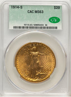 1914-S $20 Saint-Gaudens Double Eagle CACG MS63 (572268334)