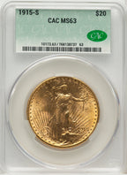 1915-S $20 Saint-Gaudens Double Eagle CACG MS63 (5433018)