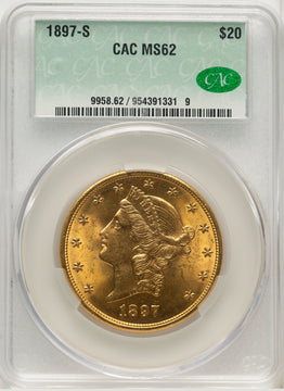 1897-S $20 Liberty Double Eagle CACG MS62 (572052005)