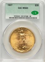 1927 $20 Saint-Gaudens Double Eagle CACG MS63
