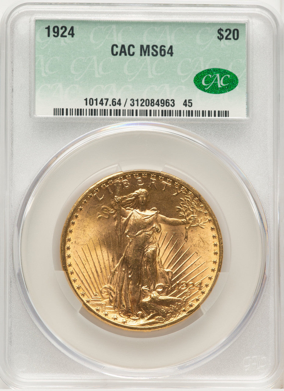1924 $20 Saint Saint-Gaudens Double Eagle CACG MS64 (572054034)