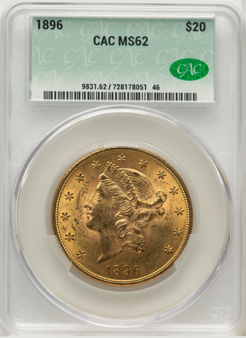 1896 $20 Liberty Double Eagle CACG MS62 (171441126)