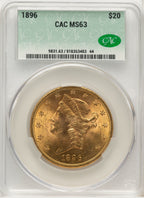 1896 $20 Liberty Double Eagle CACG MS63