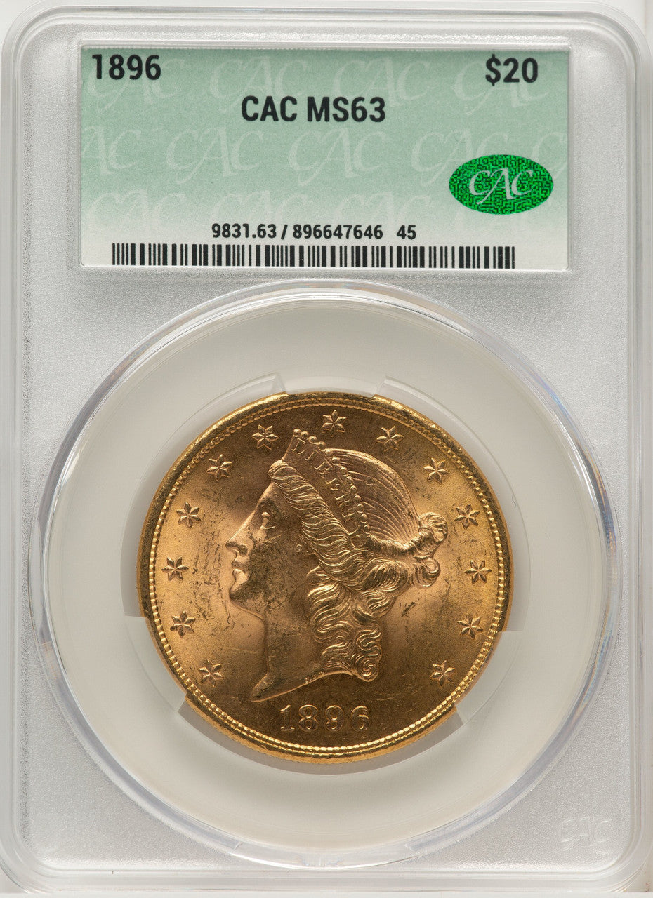 1896 $20 Liberty Double Eagle CACG MS63 (769738024)