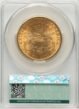 1896-S $20 CACG Plus Liberty Double Eagle CACG MS62+
