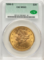 1896-S $20 CACG Plus Liberty Double Eagle CACG MS62+ (507266053)