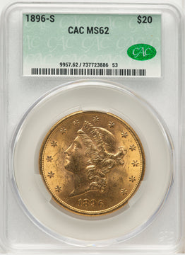 1896-S $20 Liberty Double Eagle CACG MS62 (572260048)
