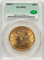 1896-S $20 Liberty Double Eagle CACG MS62 (572260048)