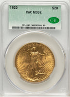 1920 $20 Saint-Gaudens Double Eagle CACG MS62 (177269389)