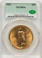 1923 $20 Saint-Gaudens Double Eagle CACG MS64