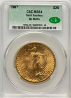 1907 $20 Saint Saint-Gaudens Double Eagle CACG MS64
