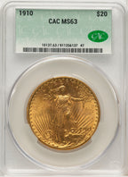 1910 $20 Saint-Gaudens Double Eagle CACG MS63 (572306065)