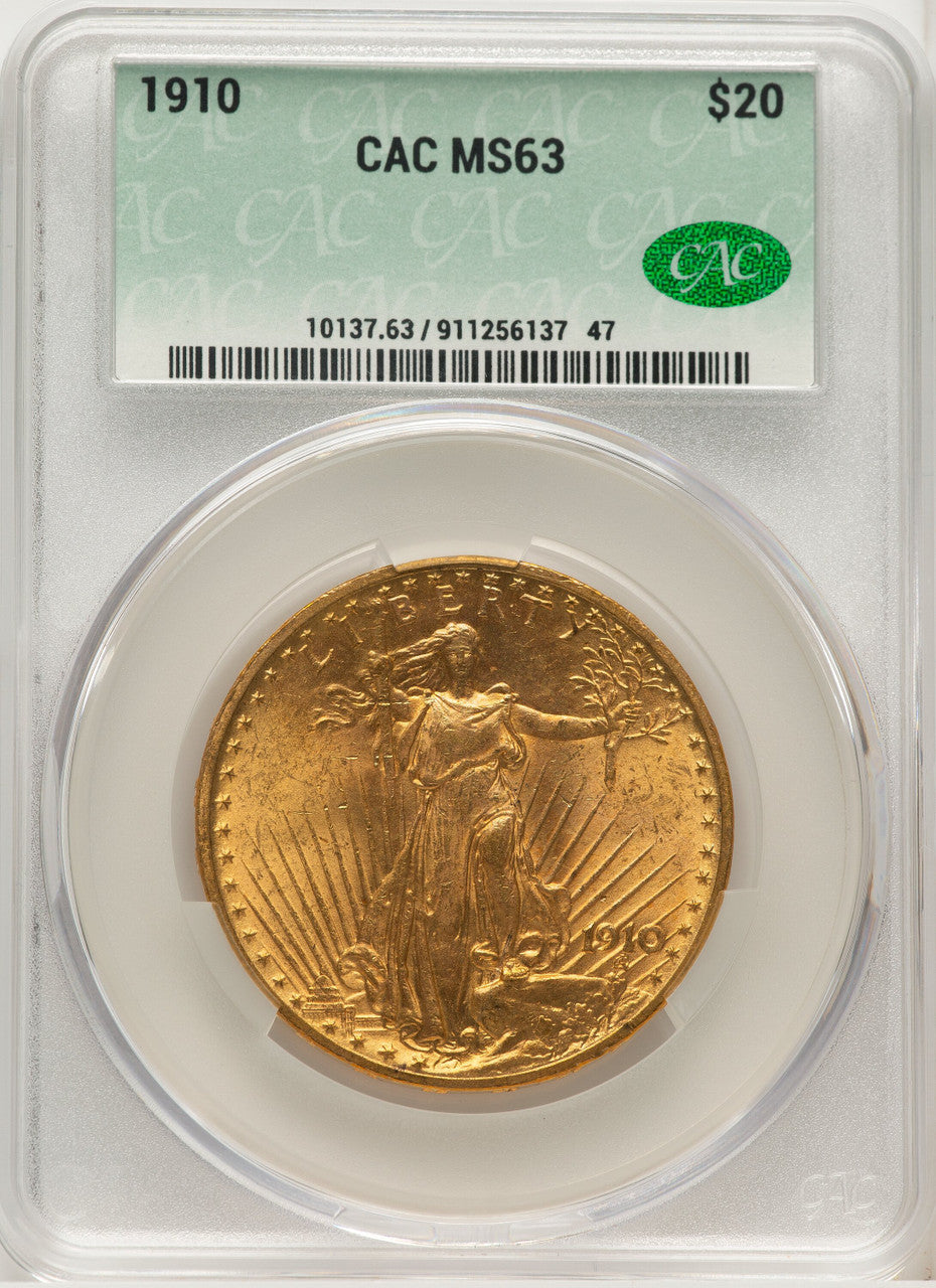 1910 $20 Saint-Gaudens Double Eagle CACG MS63 (572306065)