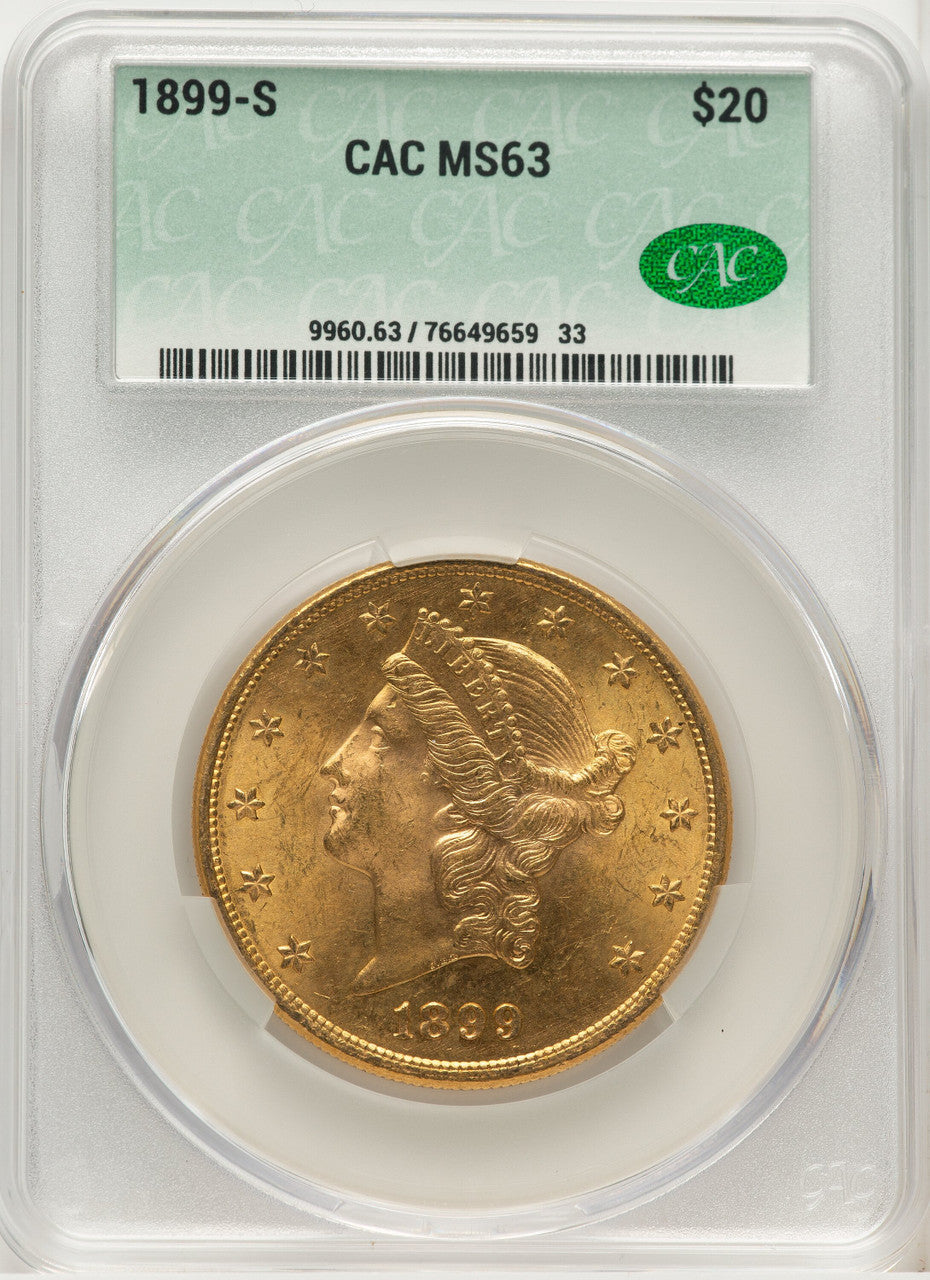 1899-S $20 Liberty Double Eagle CACG MS63 (572381065)