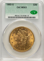 1902-S $20 Liberty Double Eagle CACG MS63