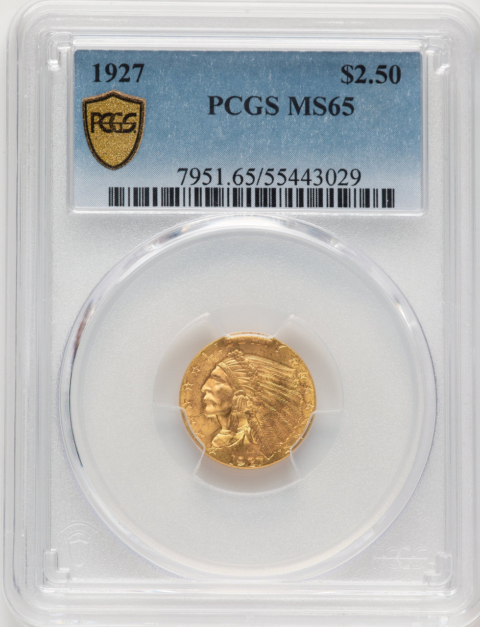 1927 $2.50 Indian Quarter Eagle PCGS MS65 (776139011)