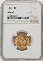 1893 $5 Liberty Half Eagle NGC MS65 (776139015)