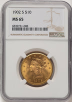 1902-S $10 Liberty Eagle NGC MS65